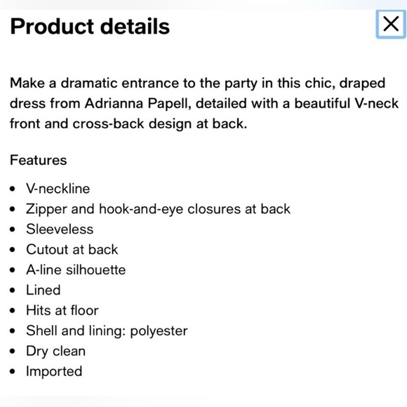 NWT Adrianna Papell Women's 2 Gray Chiffon Drape Back Gown Long Dress XS Formal - Picture 16 of 16